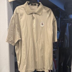 Classic Beige Polo Shirt with Embroidered Logo